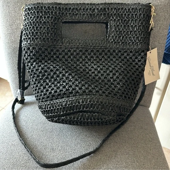 Universal Thread Straw Crossbody Bucket Bag with Removable Straps - Picture 7 of 12